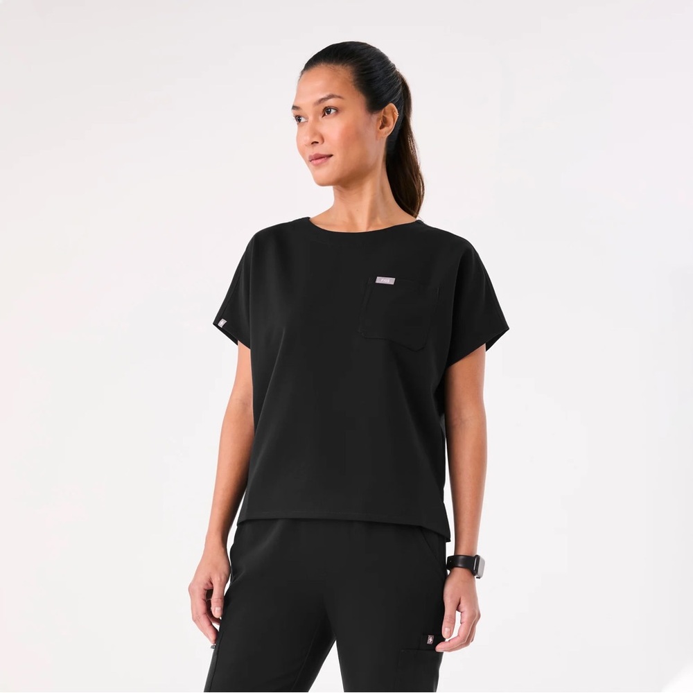 Black Women's scrub figs Top